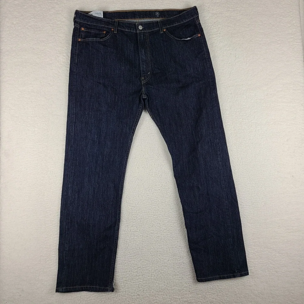 Levi's 505 Jeans Mens 40x32 Straight Leg Cool Blue Dark Wash